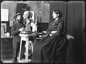 Eduard Jacobs nel suo atelier